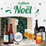Coffret de Noël cadeau bière artisanale Amateur - 10 bières et 2 verres idée cadeau noel - Livraison gratuite